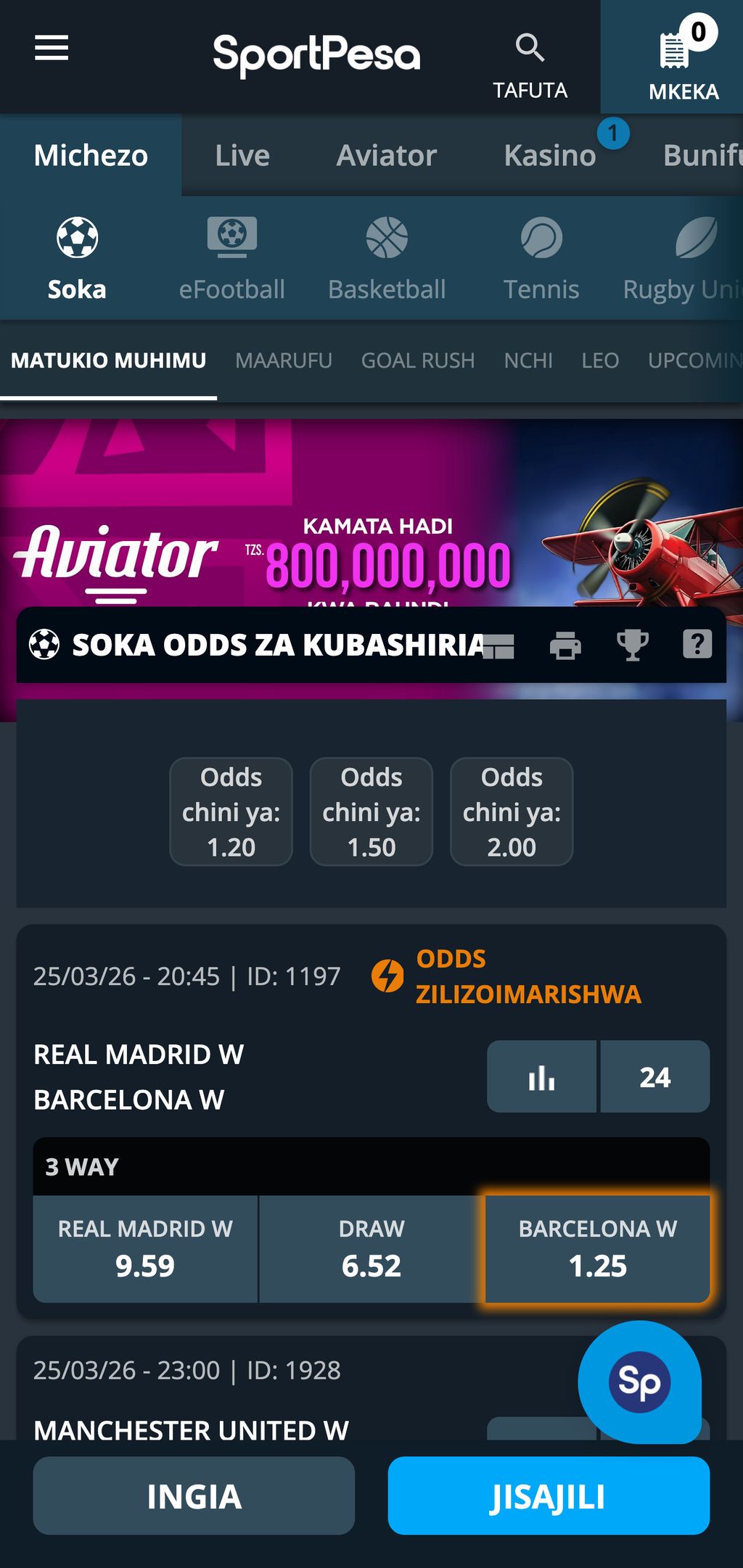 SportPesa official website