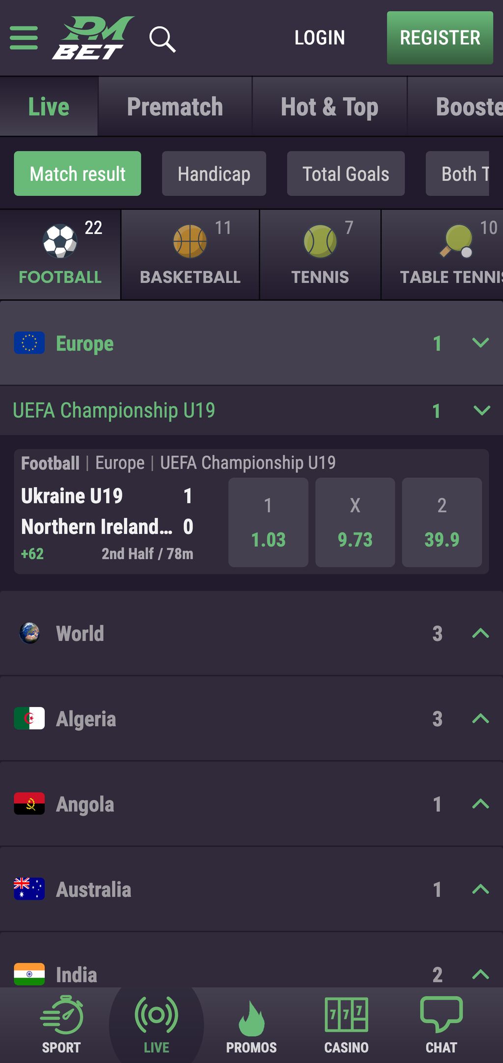 PMbet sports betting
