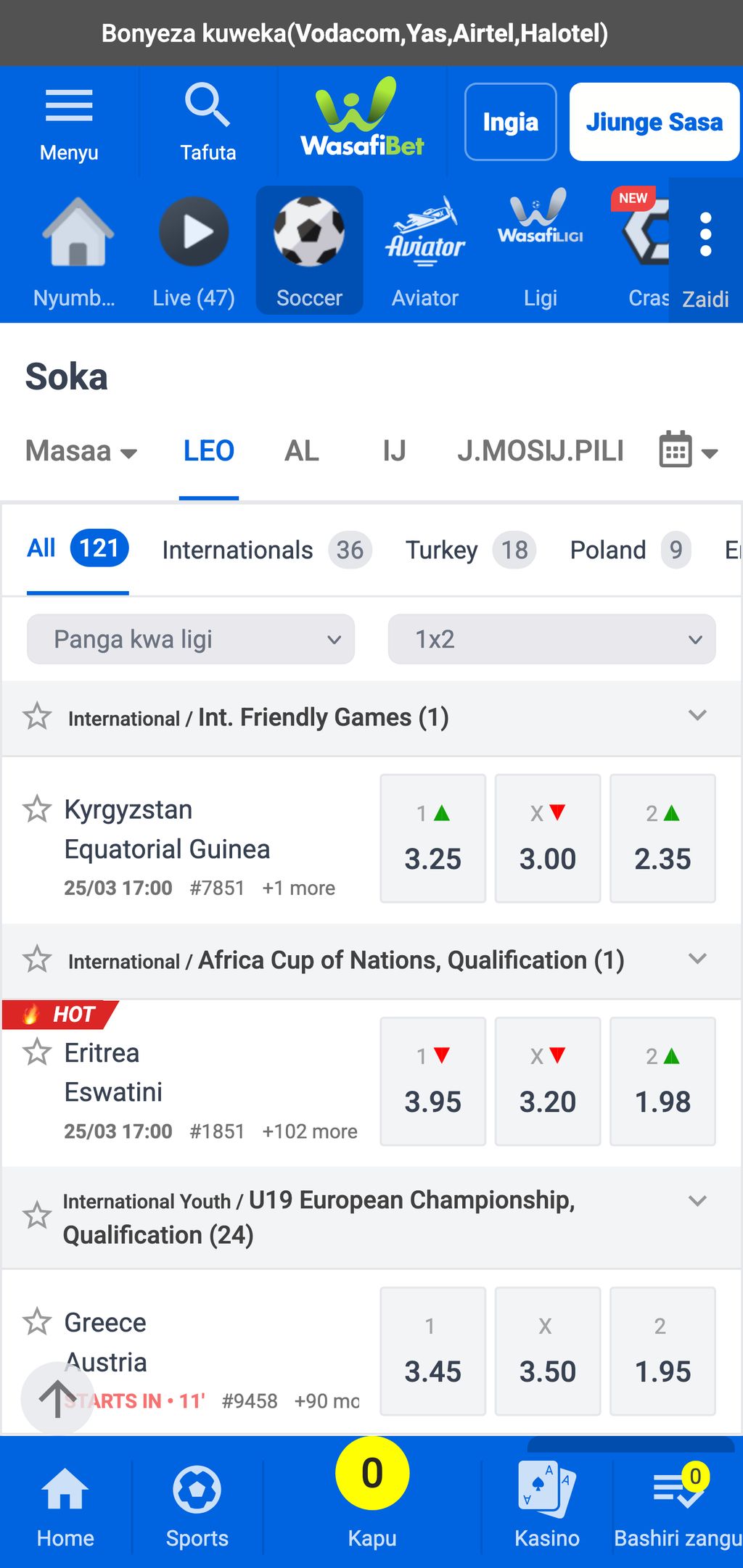 WasafiBet sports betting